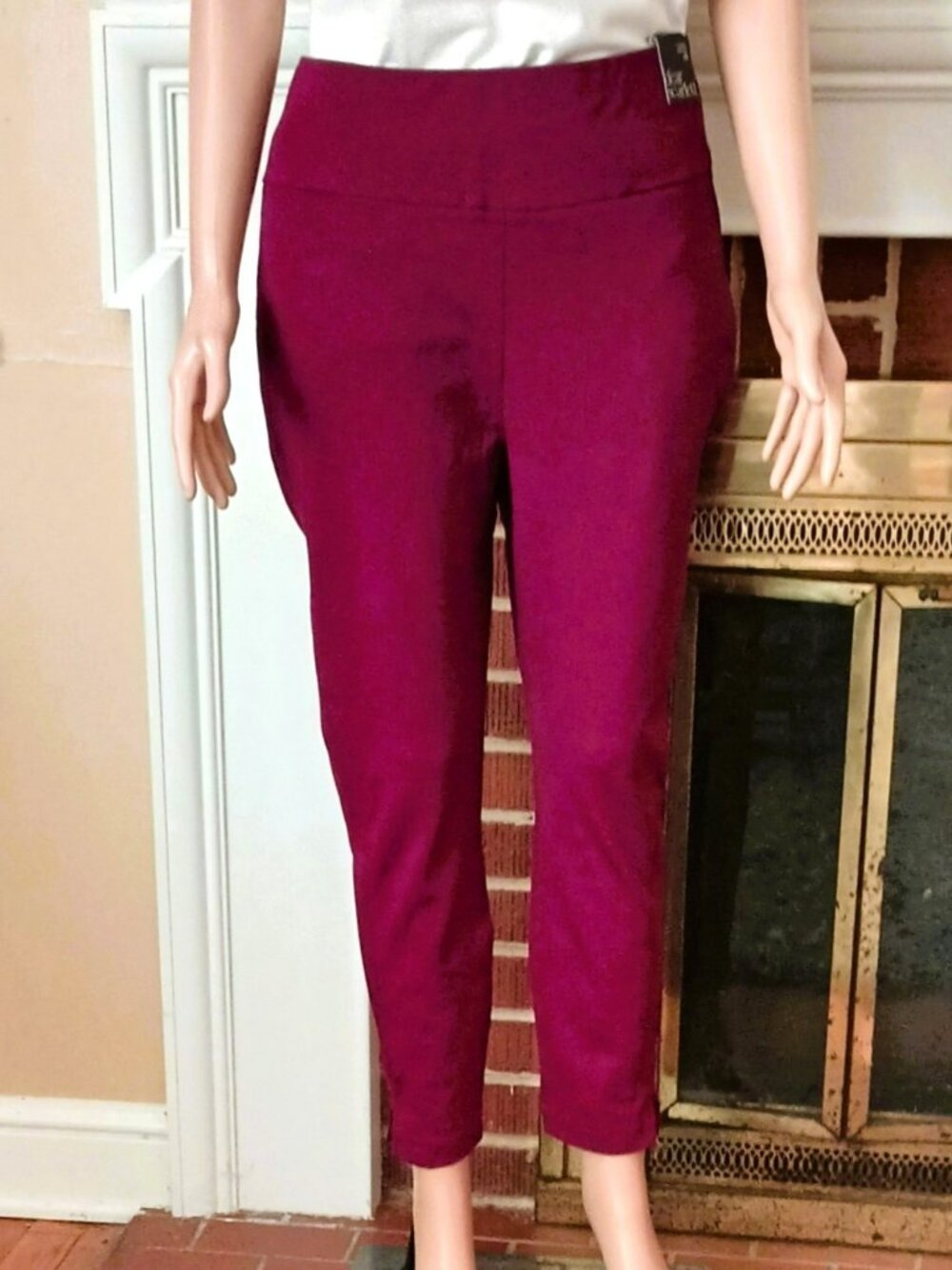 Dear Scarlett Magic Skinny Pants XL Women's Burgundy High Waisted Stretch